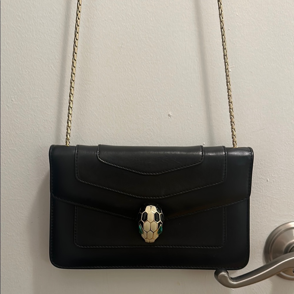 Bvlgari Black Serpenti Forever Crossbody Shoulder Bag